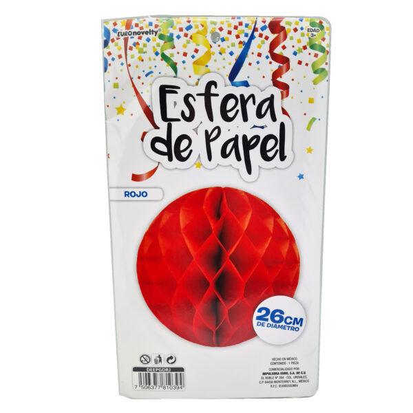 ESFERA PAPEL GDE ROJO