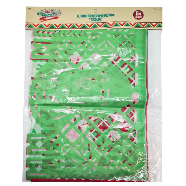 GUIRNALDA DE PAPEL PICADO TRICOLOR - Imagen 2