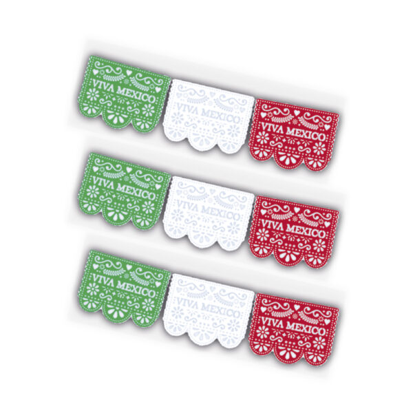 GUIRNALDA DE PAPEL PICADO TRICOLOR
