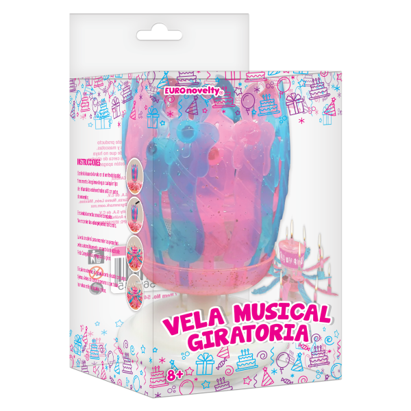 VELA MUSICAL GIRATORIA COLORES PASTELES