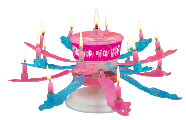 VELA MUSICAL GIRATORIA COLORES PASTELES - Imagen 2